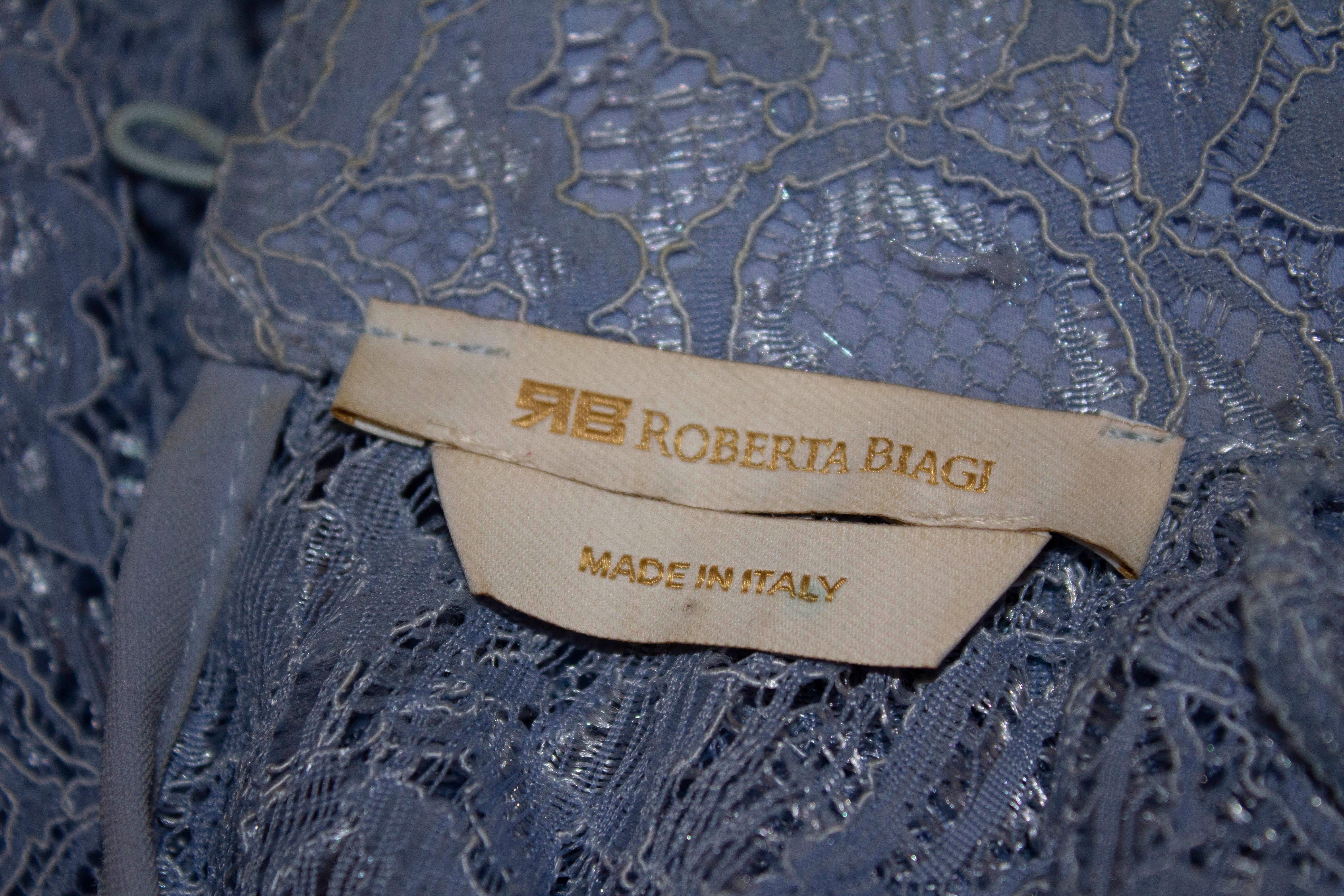 Roberta Biagi Italian Sheer Blue Blouse