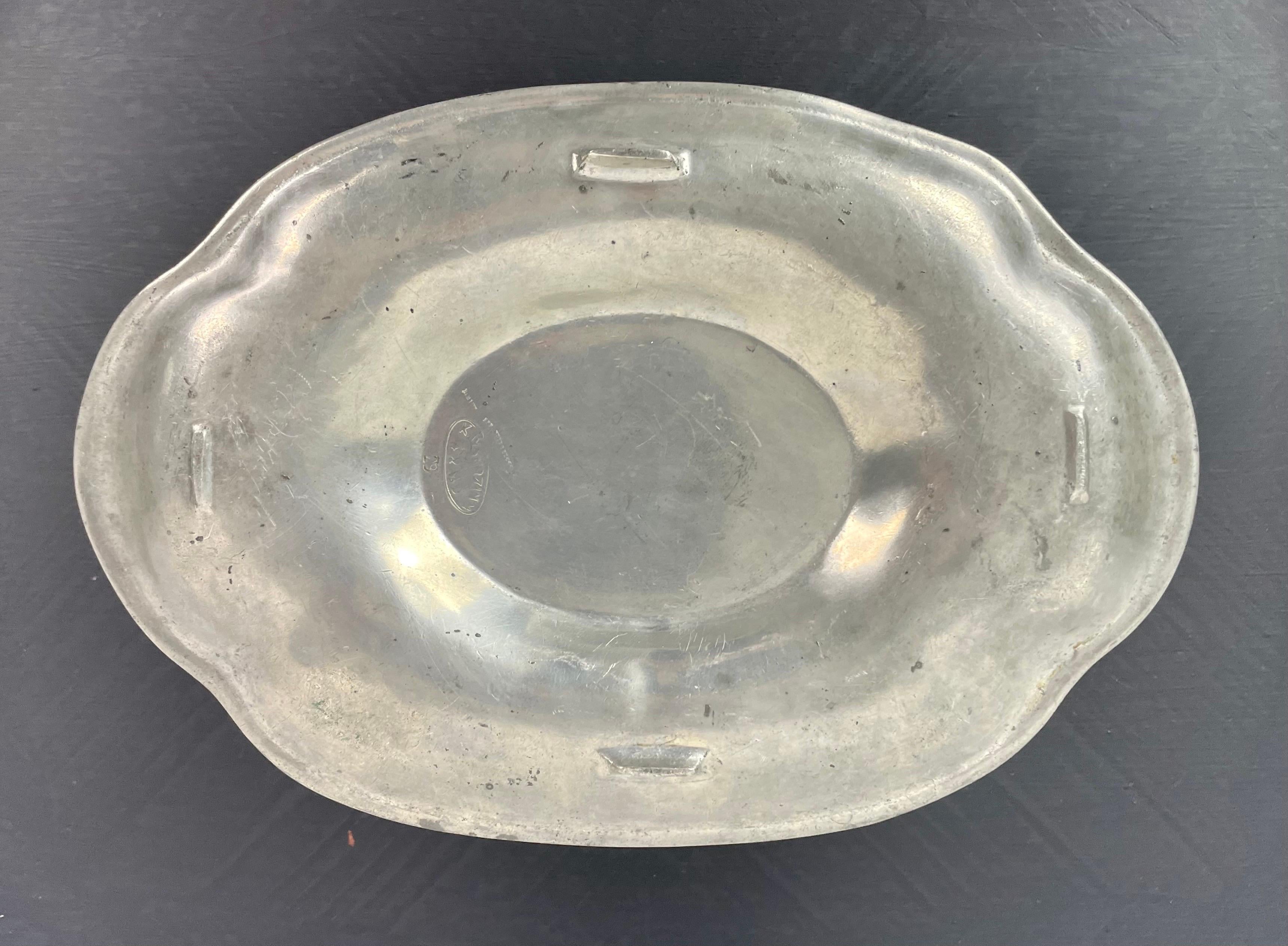 Pretty Sauce Boat, Empty Pocket or Pewter Dish, Kayserzinn, Art Nouveau, 1900's For Sale 5