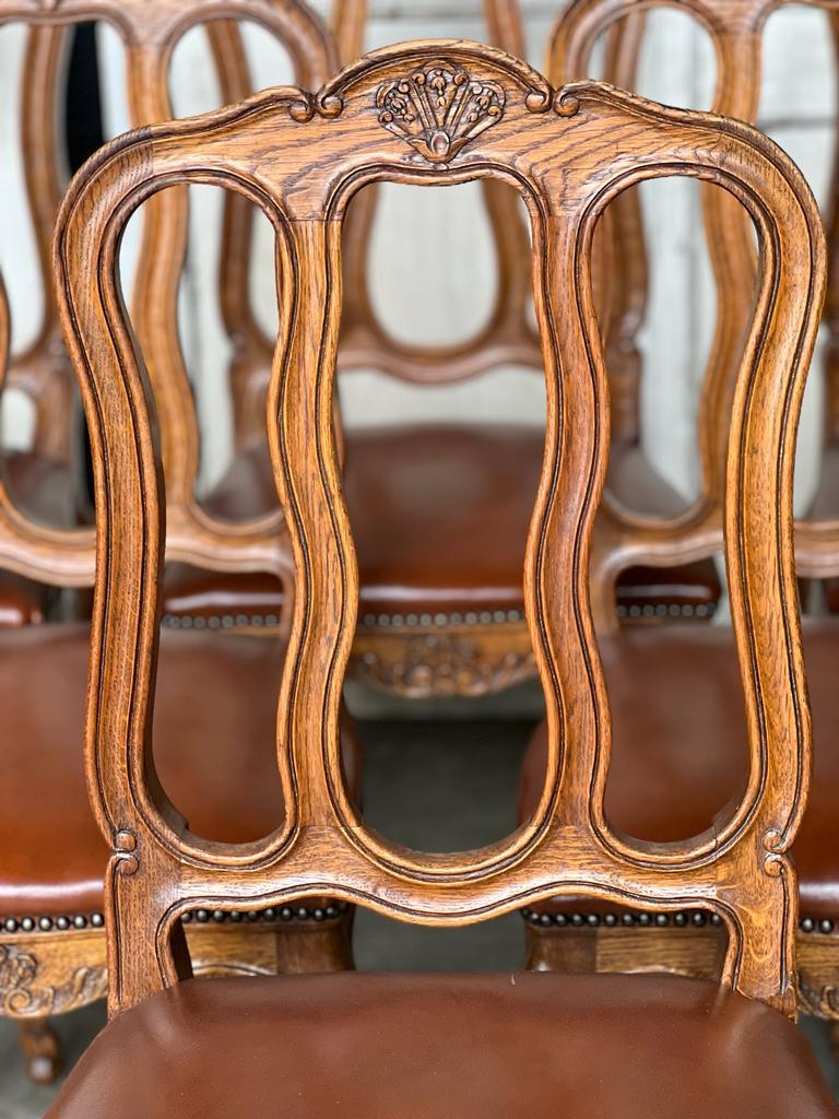 Pretty Set6 French Oak Dining Chairs For Sale at 1stDibs