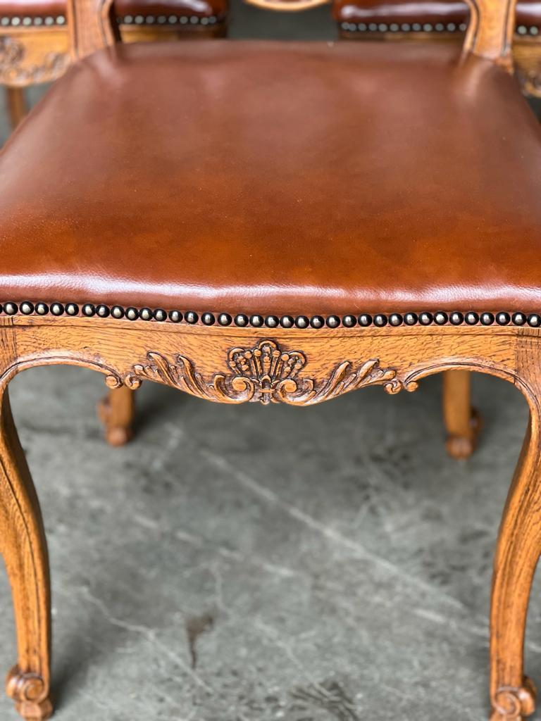 Pretty Set6 French Oak Dining Chairs For Sale at 1stDibs