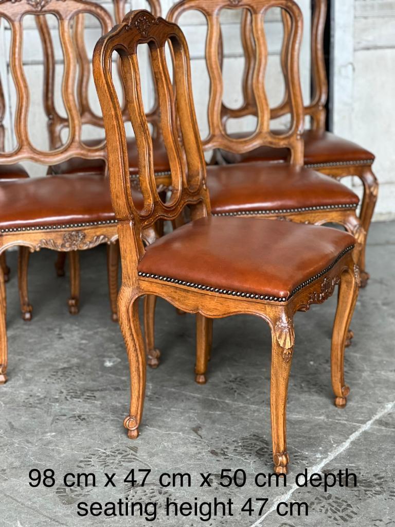 Pretty Set6 French Oak Dining Chairs For Sale at 1stDibs