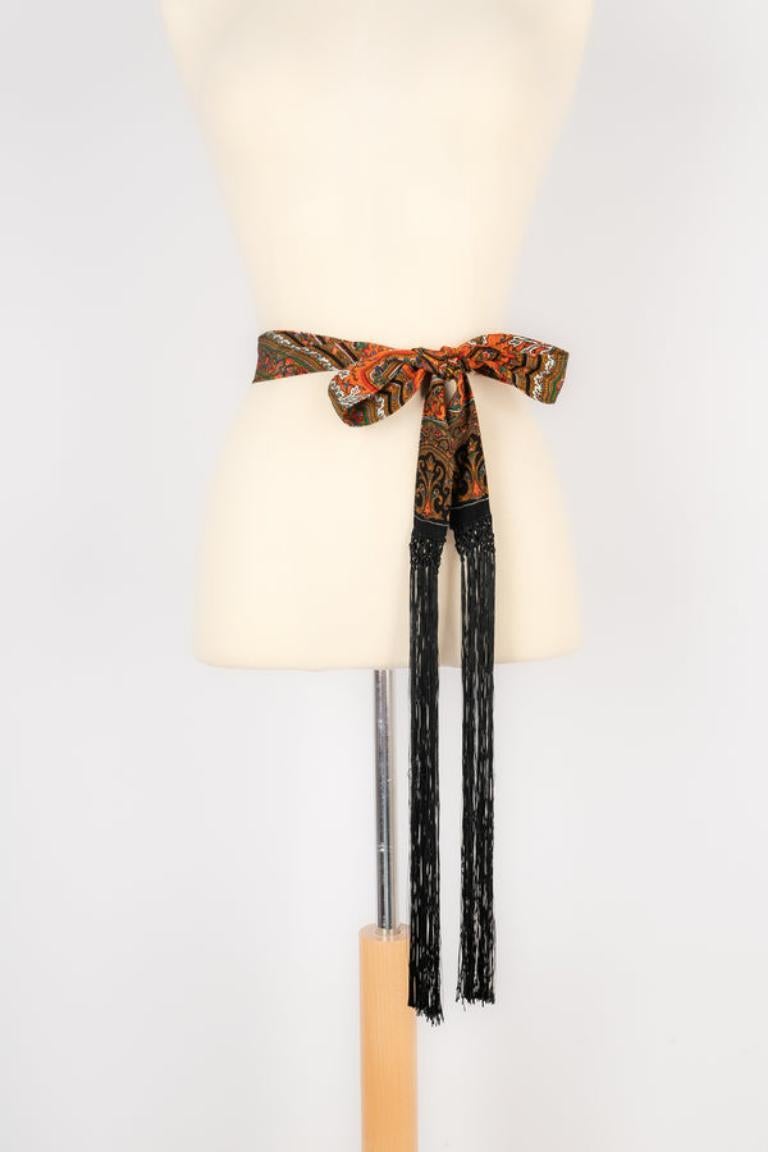 Pretty Silk Dress wth Fringes, 1930s For Sale 5
