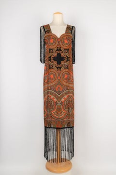 Pretty Silk Dress wth Fringes, 1930s