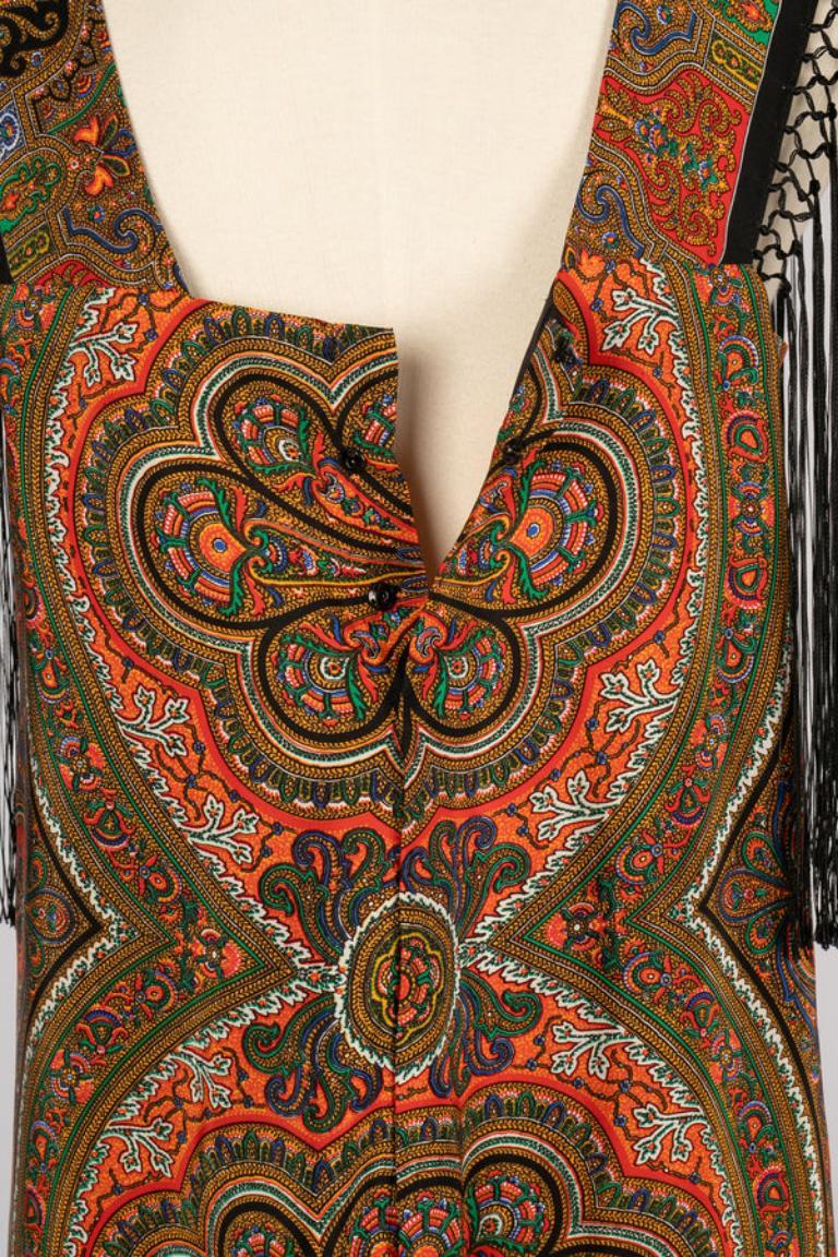 Pretty Silk Dress wth Fringes, 1930s For Sale 2
