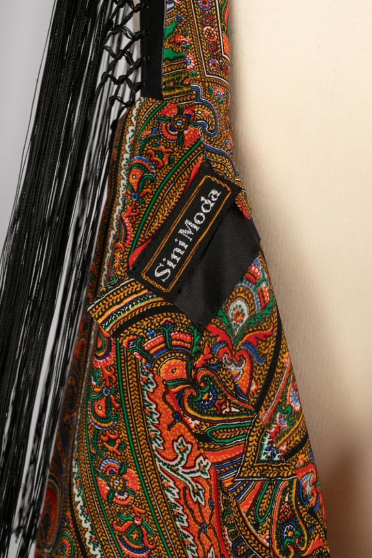 Pretty Silk Dress wth Fringes, 1930s For Sale 3