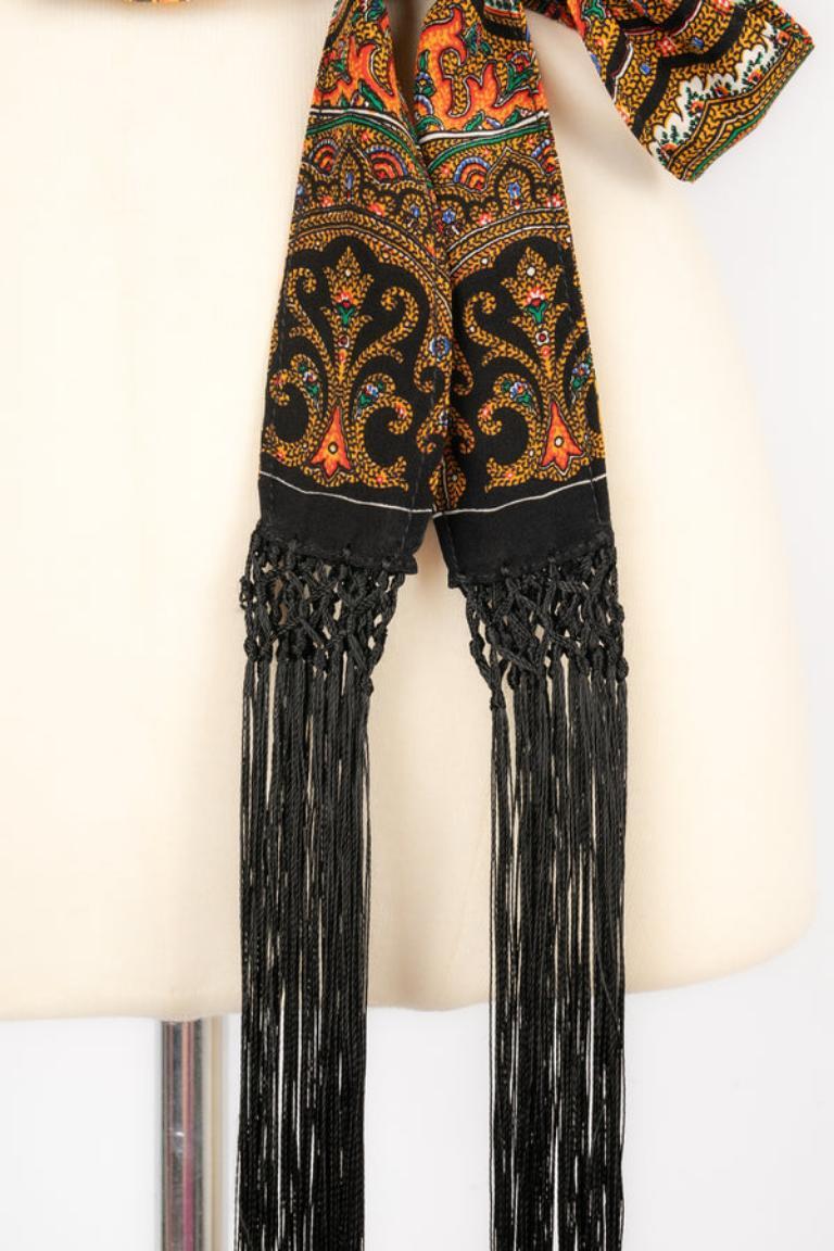 Pretty Silk Dress wth Fringes, 1930s For Sale 4