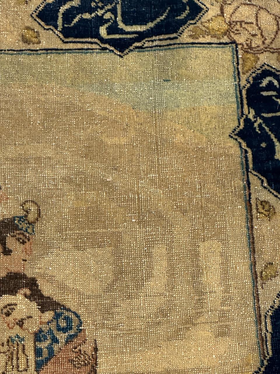 Grazioso piccolo tappeto Tabriz pittorico del XIX secolo in vendita 8