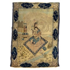Pretty small 19th century pictural Tabriz rug