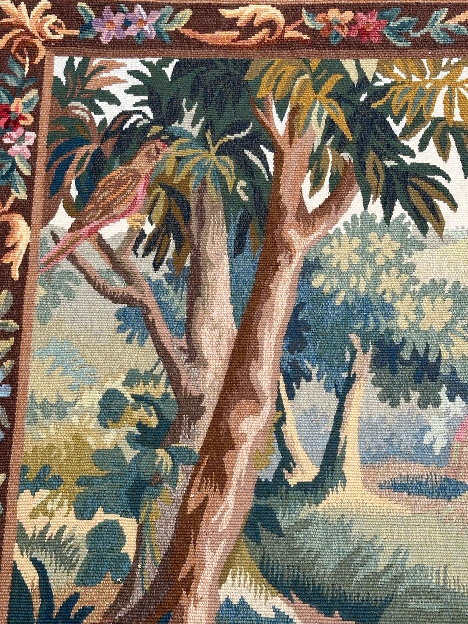 Schöner kleiner französischer Aubusson-Wandteppich des 20. Jahrhunderts im Angebot 3