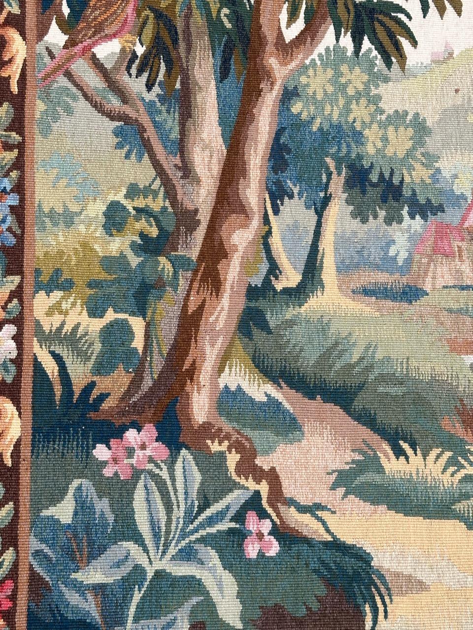 Schöner kleiner französischer Aubusson-Wandteppich des 20. Jahrhunderts im Angebot 6