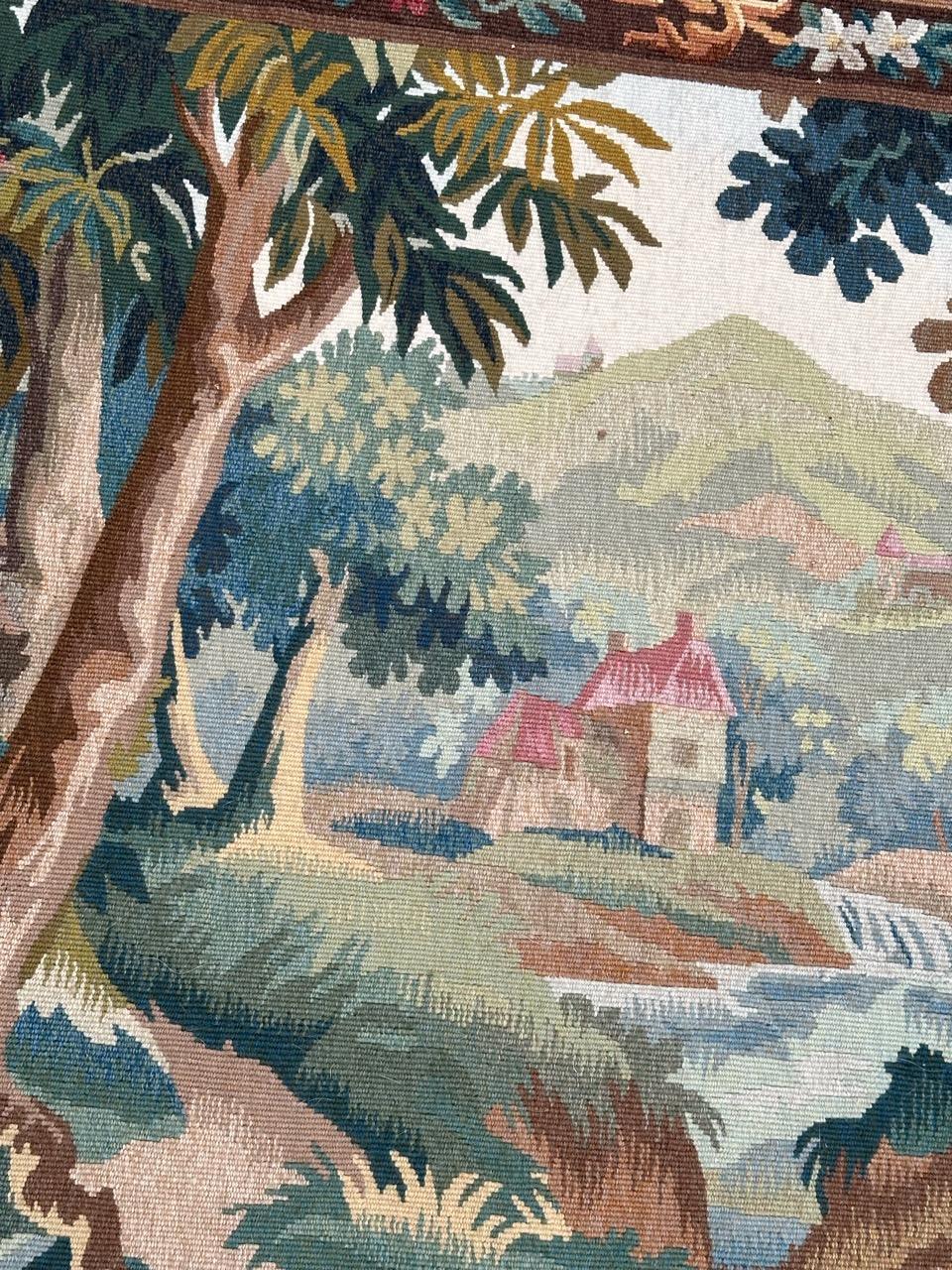 Schöner kleiner französischer Aubusson-Wandteppich des 20. Jahrhunderts im Angebot 7
