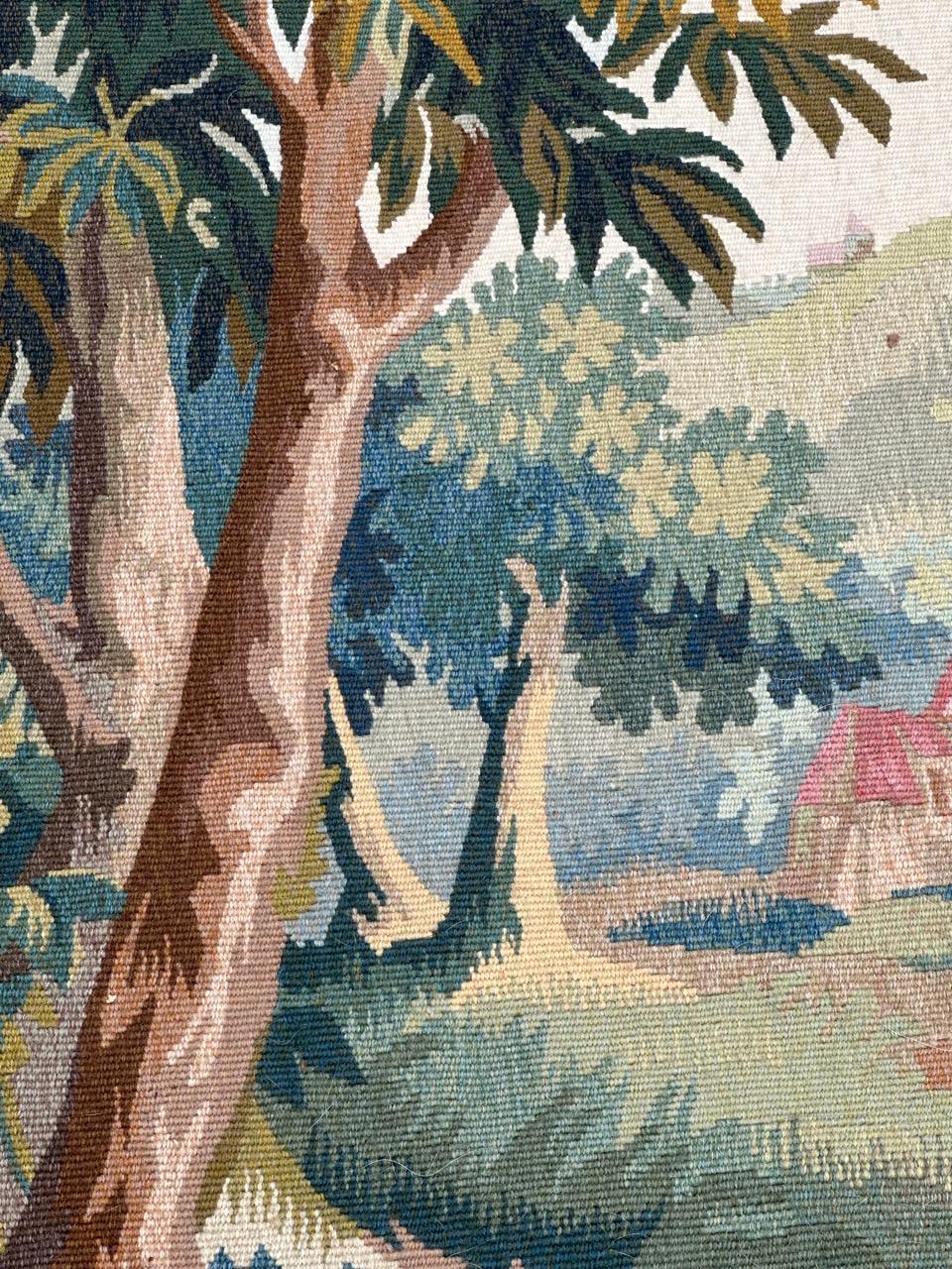 Schöner kleiner französischer Aubusson-Wandteppich des 20. Jahrhunderts im Angebot 11