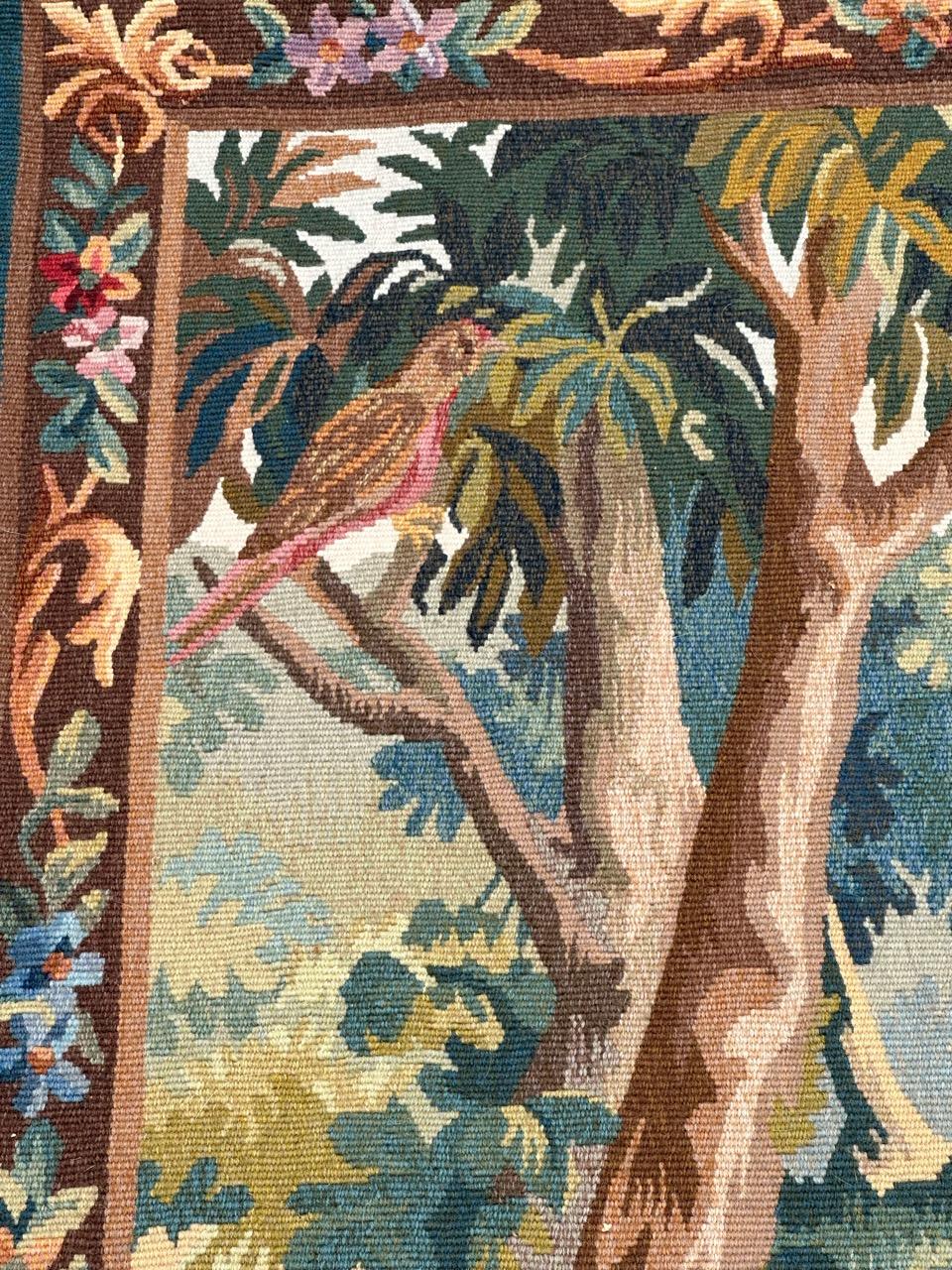 Schöner kleiner französischer Aubusson-Wandteppich des 20. Jahrhunderts im Angebot 12