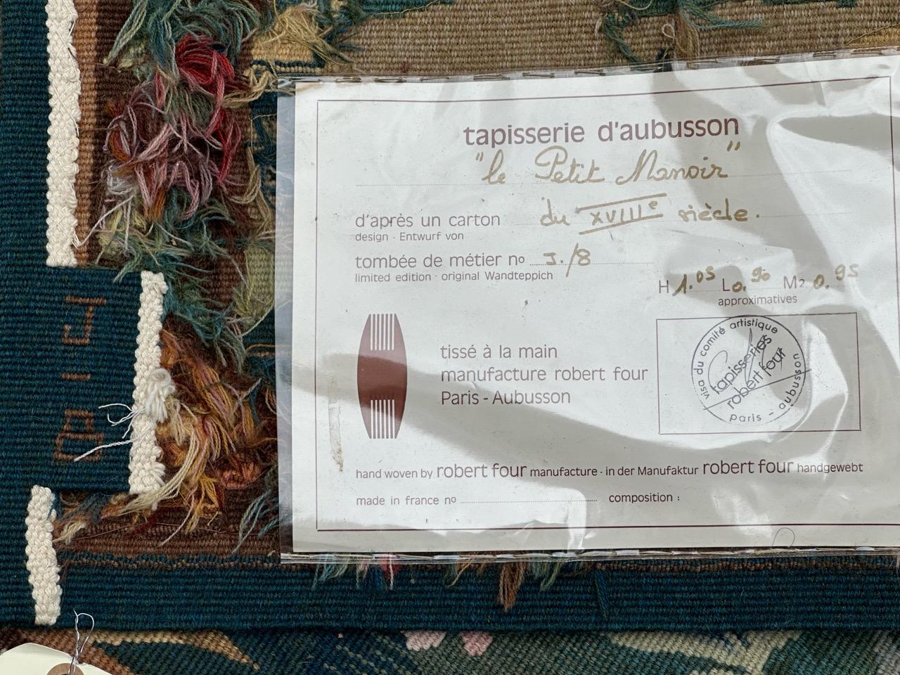Schöner kleiner französischer Aubusson-Wandteppich des 20. Jahrhunderts im Angebot 13