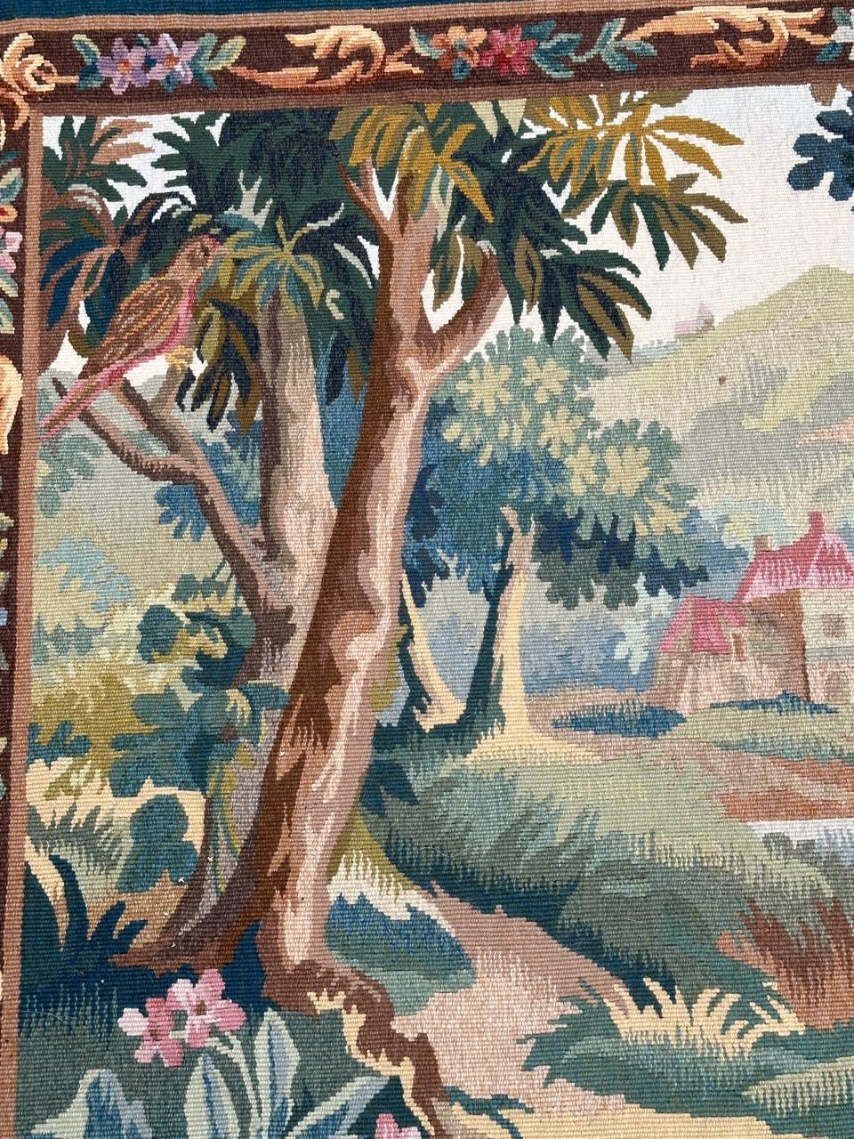 Schöner kleiner französischer Aubusson-Wandteppich des 20. Jahrhunderts (Ende des 20. Jahrhunderts) im Angebot