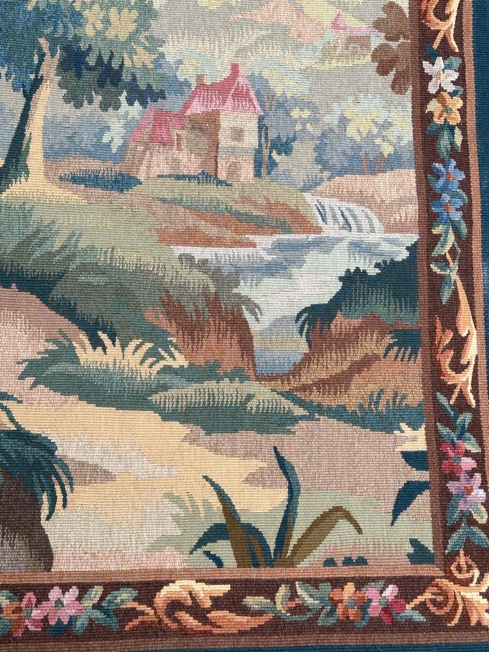 Schöner kleiner französischer Aubusson-Wandteppich des 20. Jahrhunderts (Wolle) im Angebot