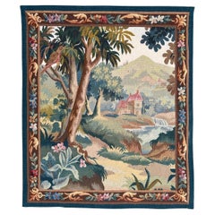 Grazioso piccolo arazzo Aubusson francese del XX secolo