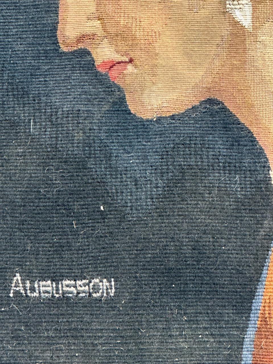 Francese Grazioso arazzo Aubusson antico francese tessuto a mano 