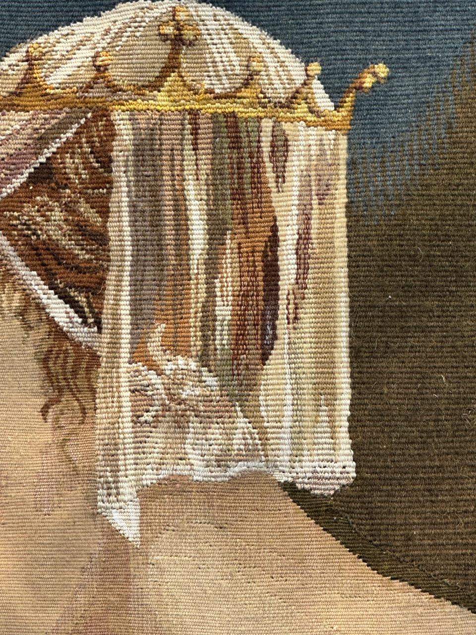 Grazioso arazzo Aubusson antico francese tessuto a mano 