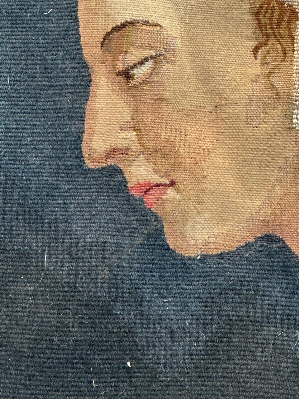 Grazioso arazzo Aubusson antico francese tessuto a mano 