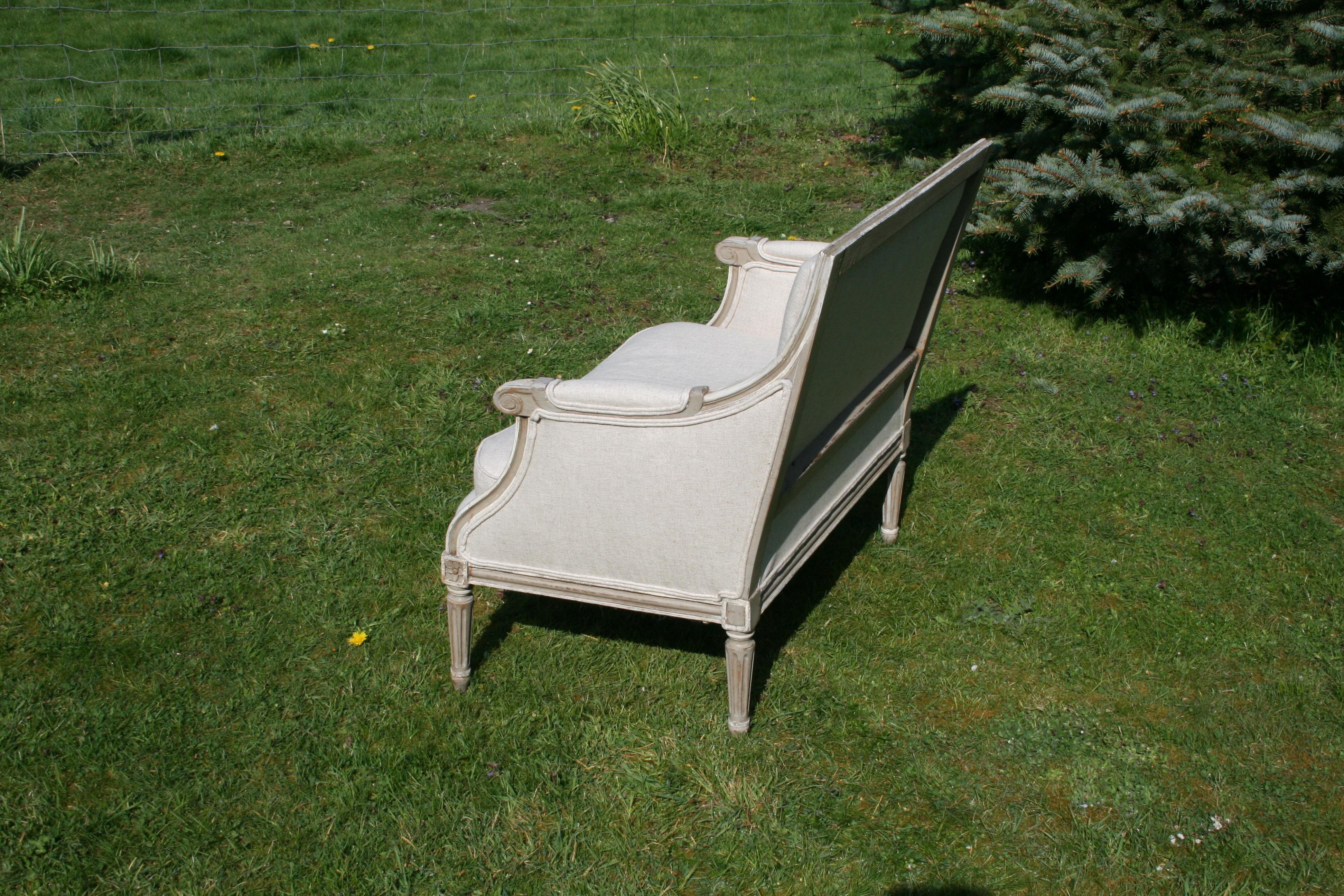 Hand-Painted Pretty Small French Settee