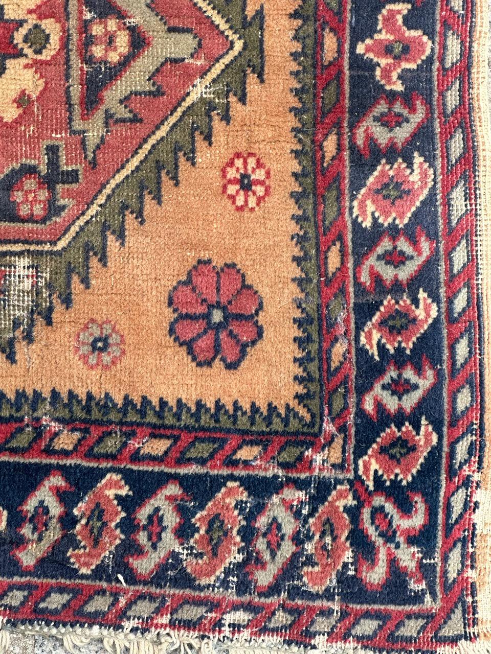 20th Century Pretty small vintage Azerbaijan rug  For Sale