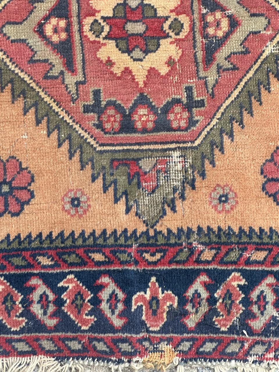 Wool Pretty small vintage Azerbaijan rug  For Sale