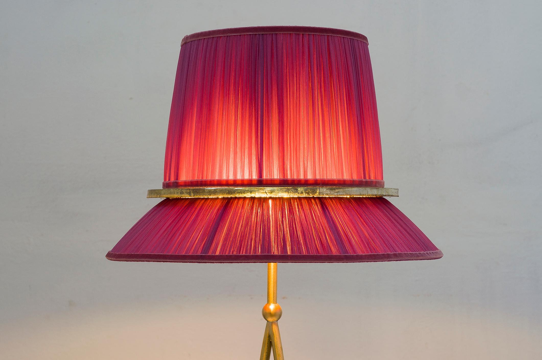 Modern Pretty Table Lamp, Pretty Woman Lightings, Brass Mat Finish, Grass Silk in stock