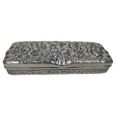 Pretty Tiffany Victorian Repousse Sterling Silver Box