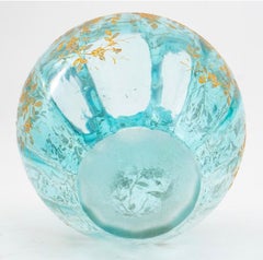 Pretty Turquoise Blue Antique Vase with Raised Flora & Butterfly Pattern