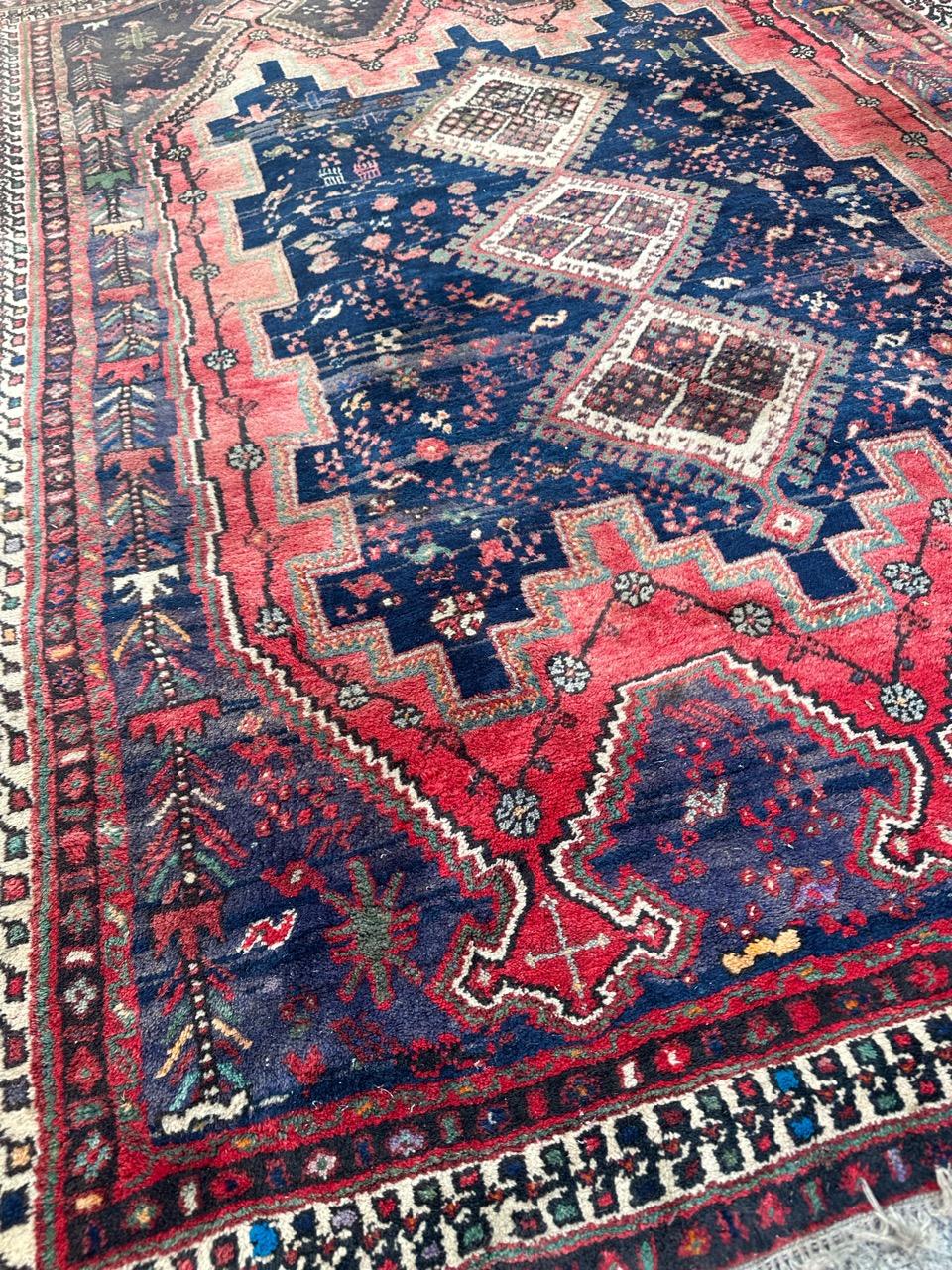 Bobyrug’s Pretty vintage Afshar rug For Sale 2