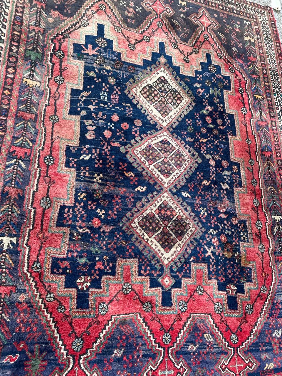 Bobyrug’s Pretty vintage Afshar rug For Sale 3
