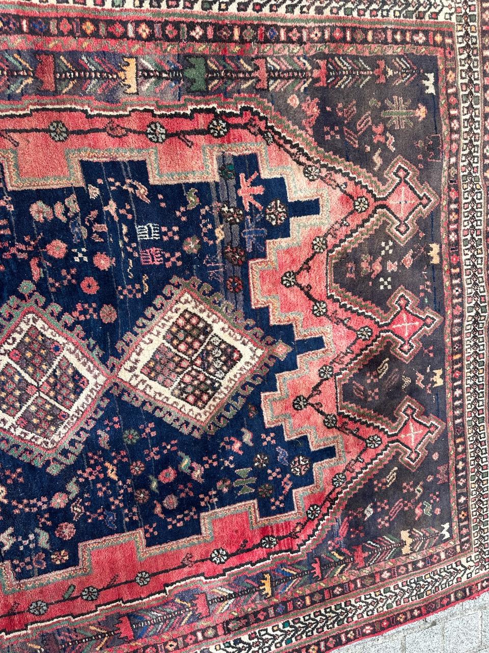 Bobyrug’s Pretty vintage Afshar rug For Sale 7