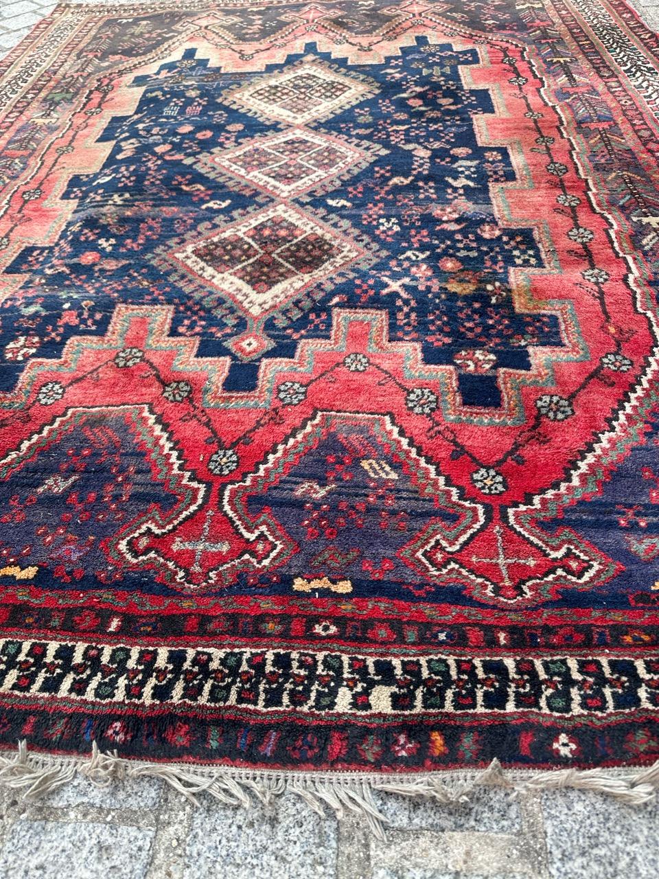 Bobyrug’s Pretty vintage Afshar rug For Sale 9