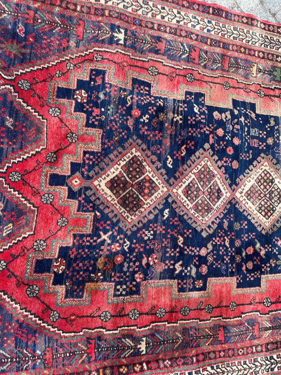 Bobyrug’s Pretty vintage Afshar rug For Sale 11