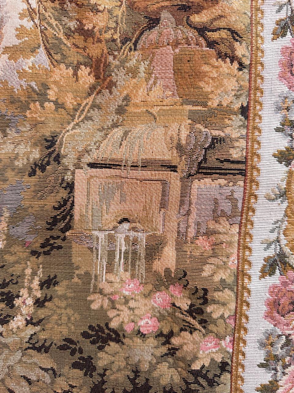 Bobyrug’s Pretty Vintage Aubusson Style French Jaquar Tapestry For Sale 7