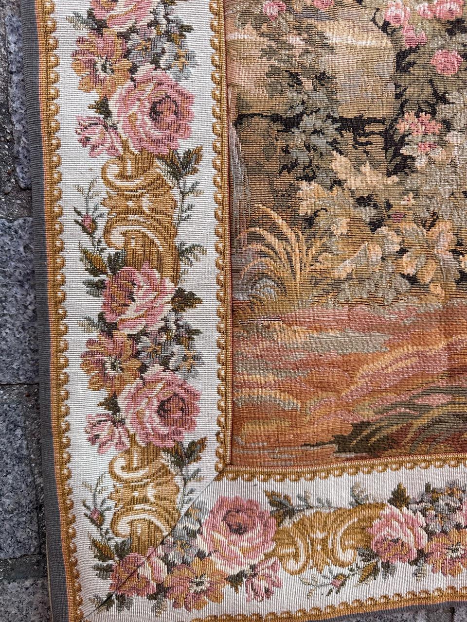 Bobyrug’s Pretty Vintage Aubusson Style French Jaquar Tapestry For Sale 12