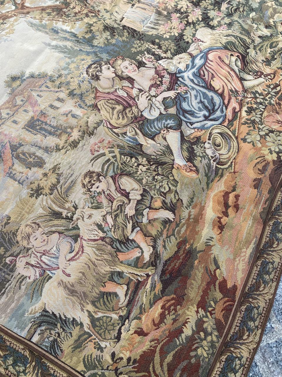 Pretty Vintage Aubusson Style French Jaquar Tapestry 2