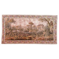 Bobyrug’s Pretty Antique Aubusson Style French Jaquar Tapestry