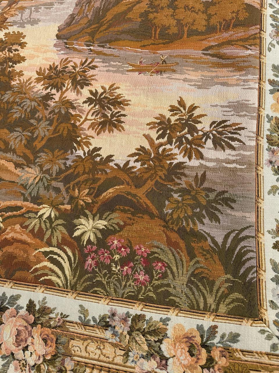 Jolie tapisserie jacquard de style Aubusson vintage en vente 3