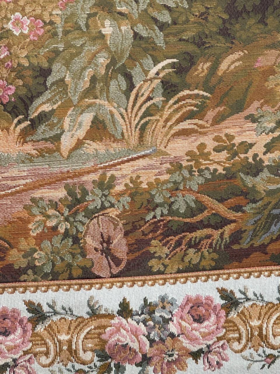 Jolie tapisserie jacquard de style Aubusson vintage en vente 3