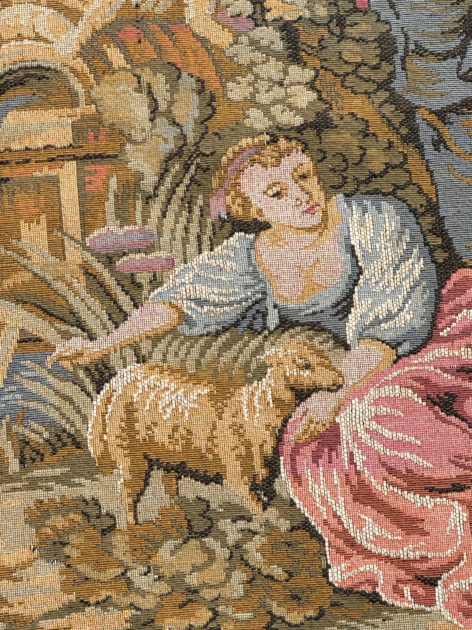 Jolie tapisserie jacquard de style Aubusson vintage en vente 3