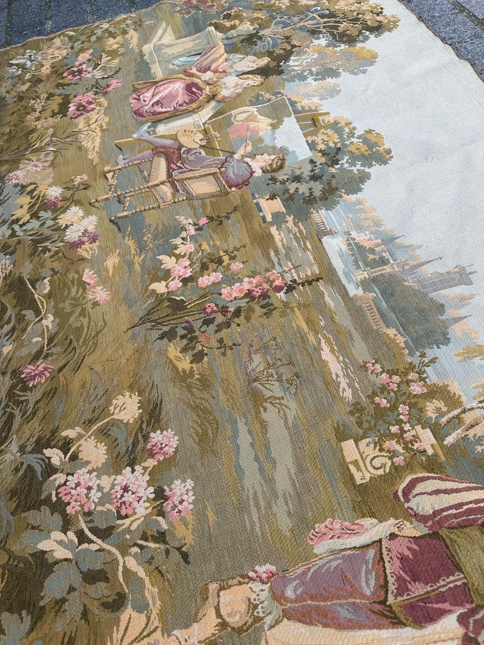 Pretty Vintage Jacquard-Wandteppich im Aubusson-Stil im Angebot 3