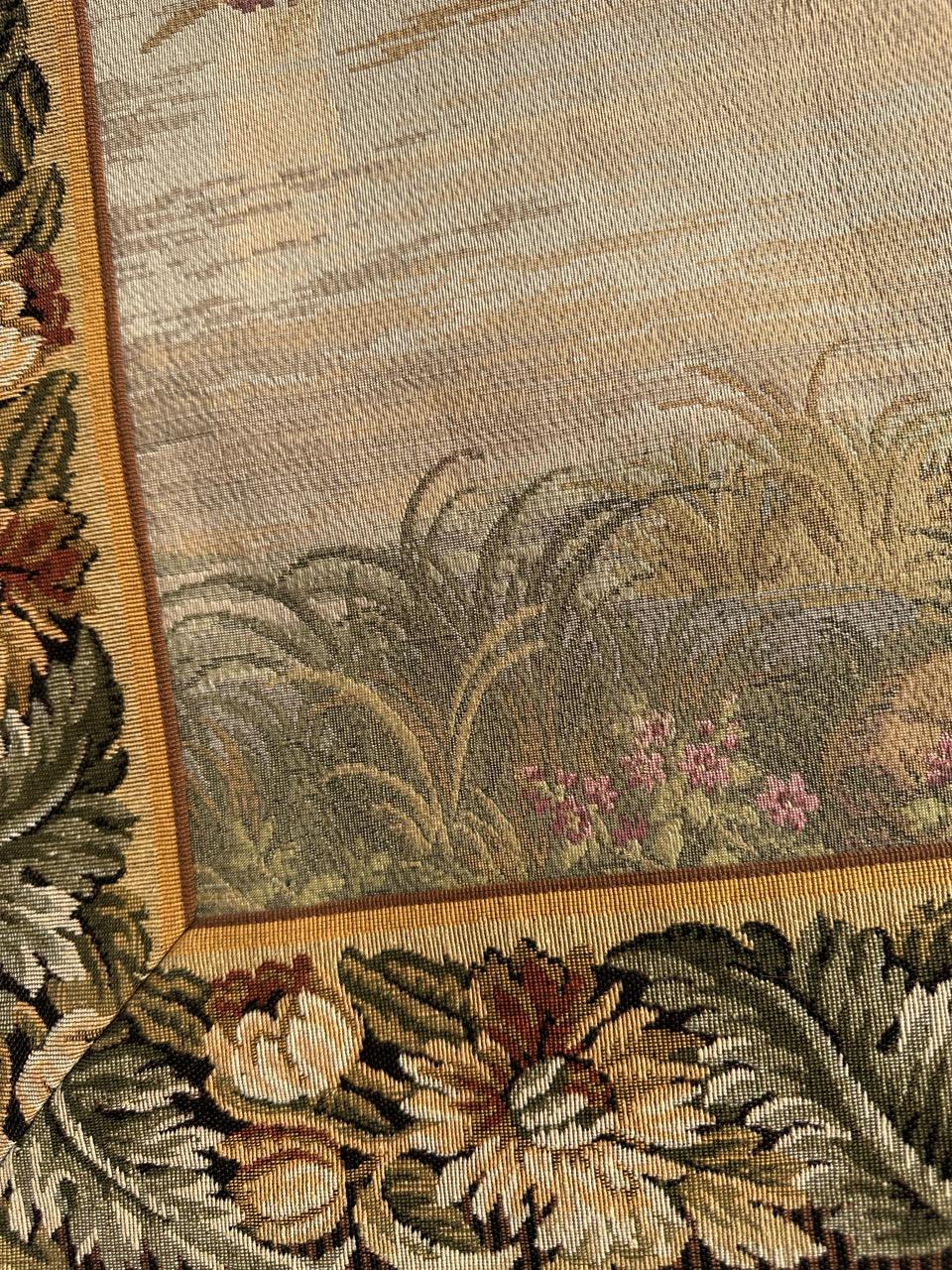 Bonito Tapiz Jacquard Vintage Estilo Aubusson en venta 4