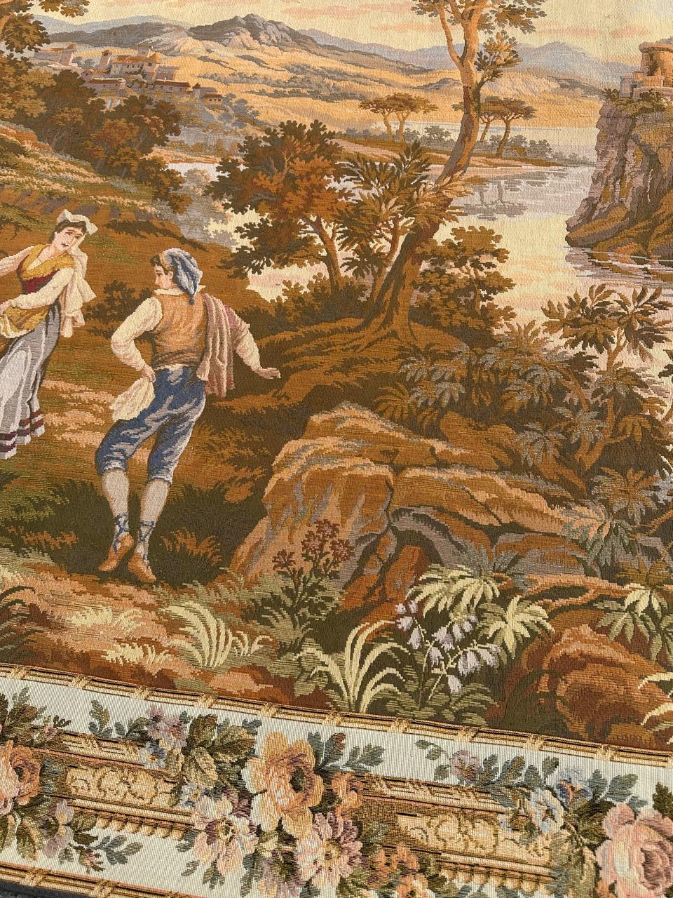 Jolie tapisserie jacquard de style Aubusson vintage en vente 4