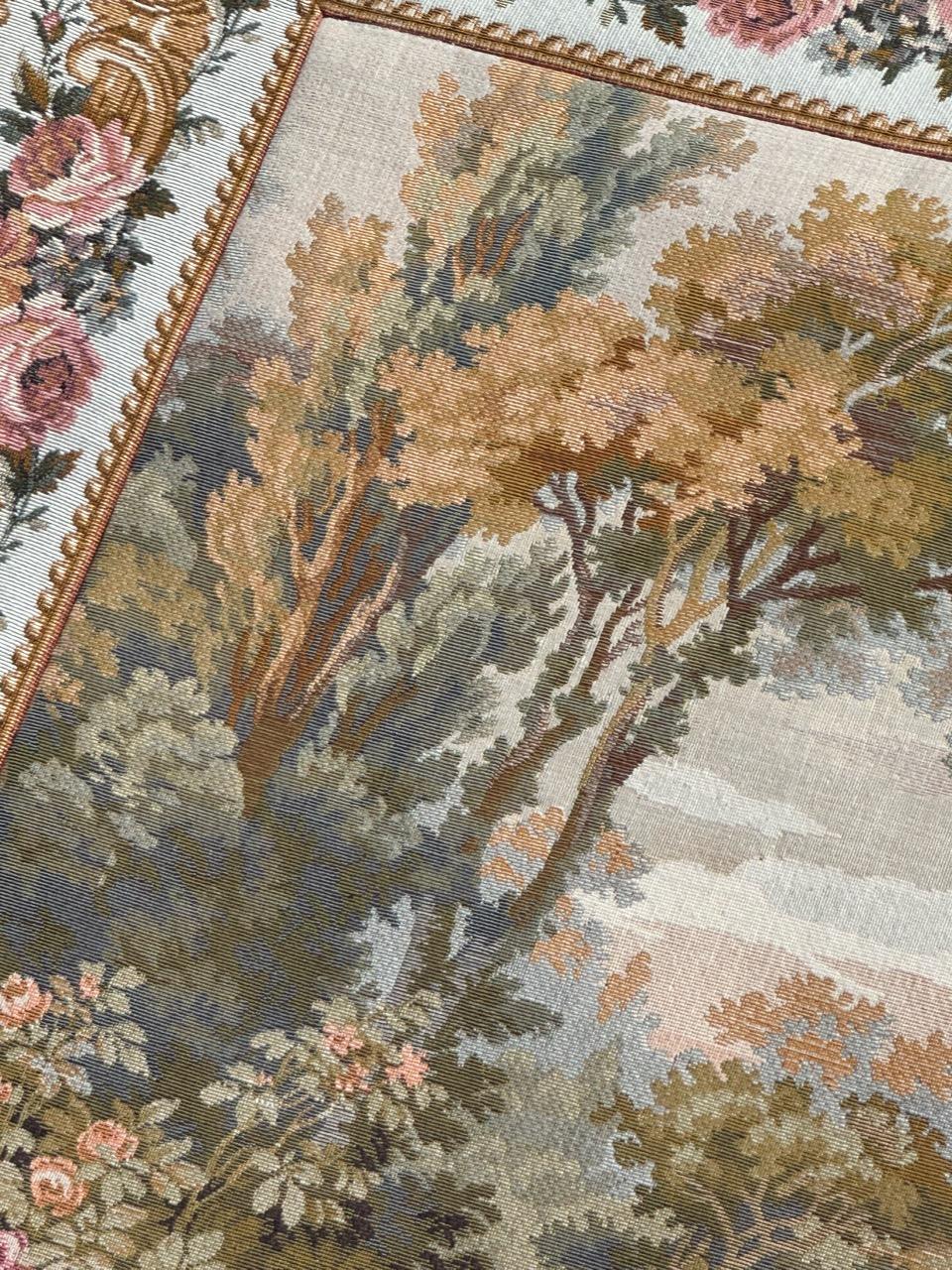 Jolie tapisserie jacquard de style Aubusson vintage en vente 4