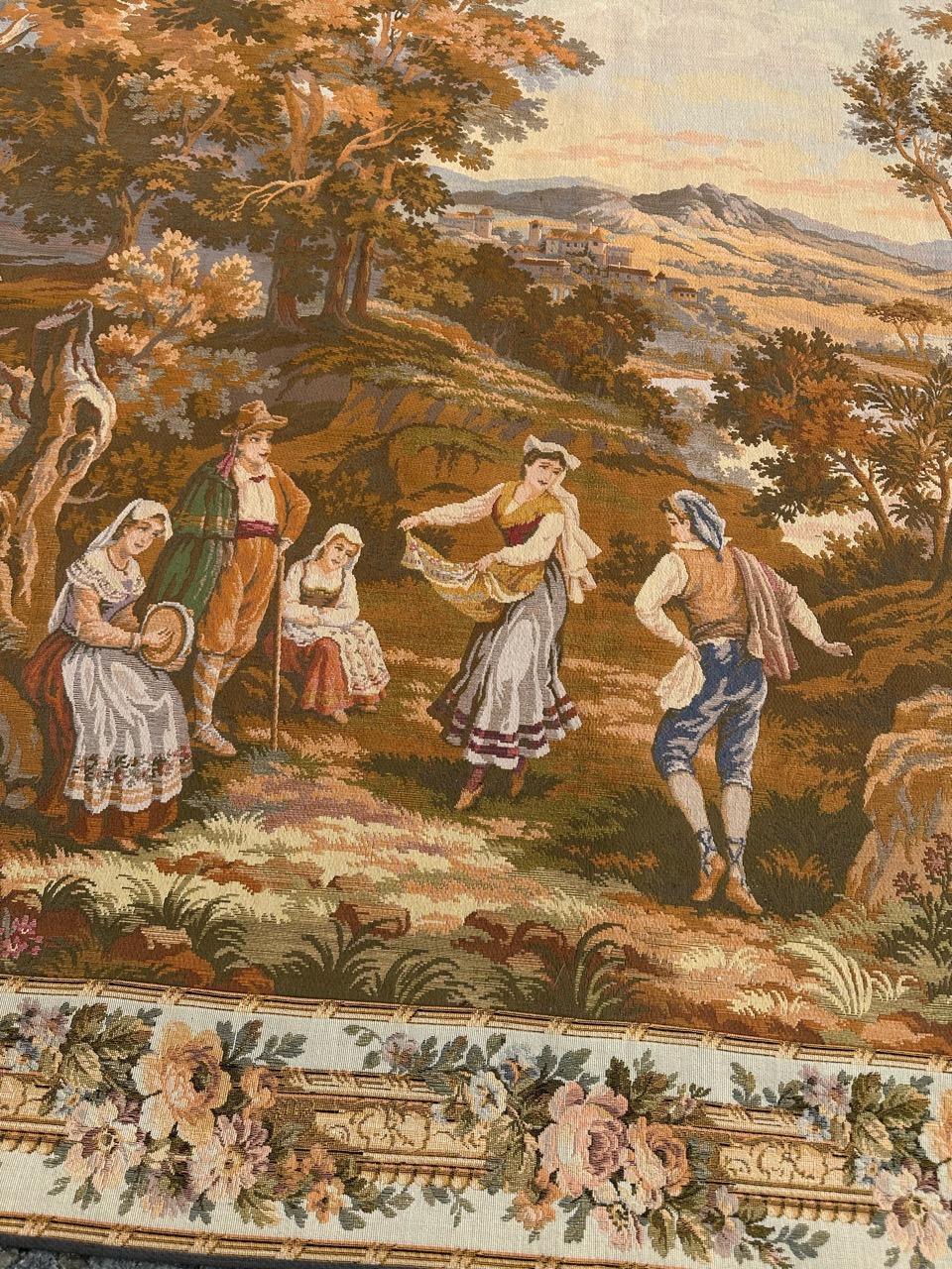 Jolie tapisserie jacquard de style Aubusson vintage en vente 5
