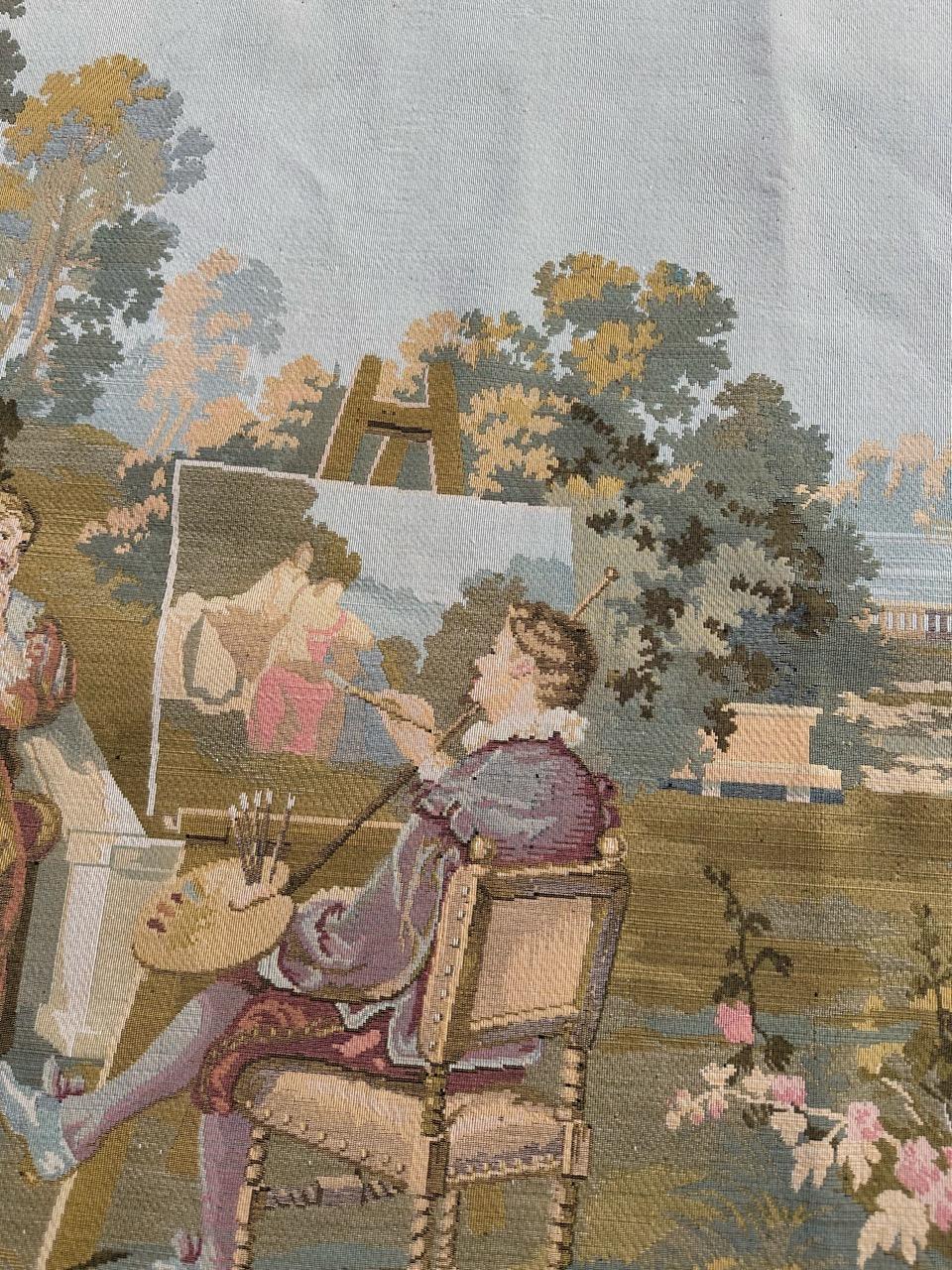 Pretty Vintage Jacquard-Wandteppich im Aubusson-Stil im Angebot 5