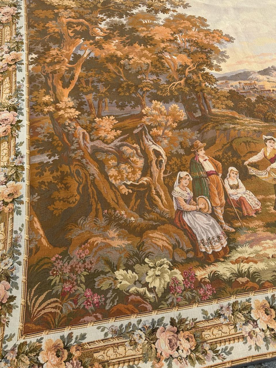 Jolie tapisserie jacquard de style Aubusson vintage en vente 6