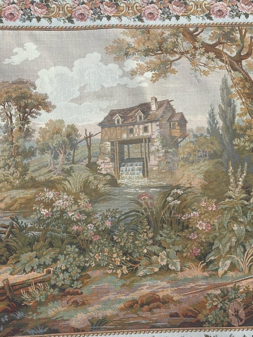 Jolie tapisserie jacquard de style Aubusson vintage en vente 6